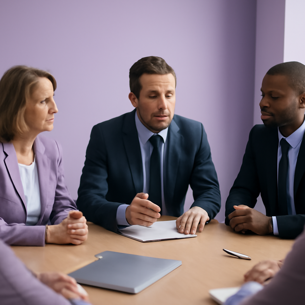 Executives in a boardroom discussion