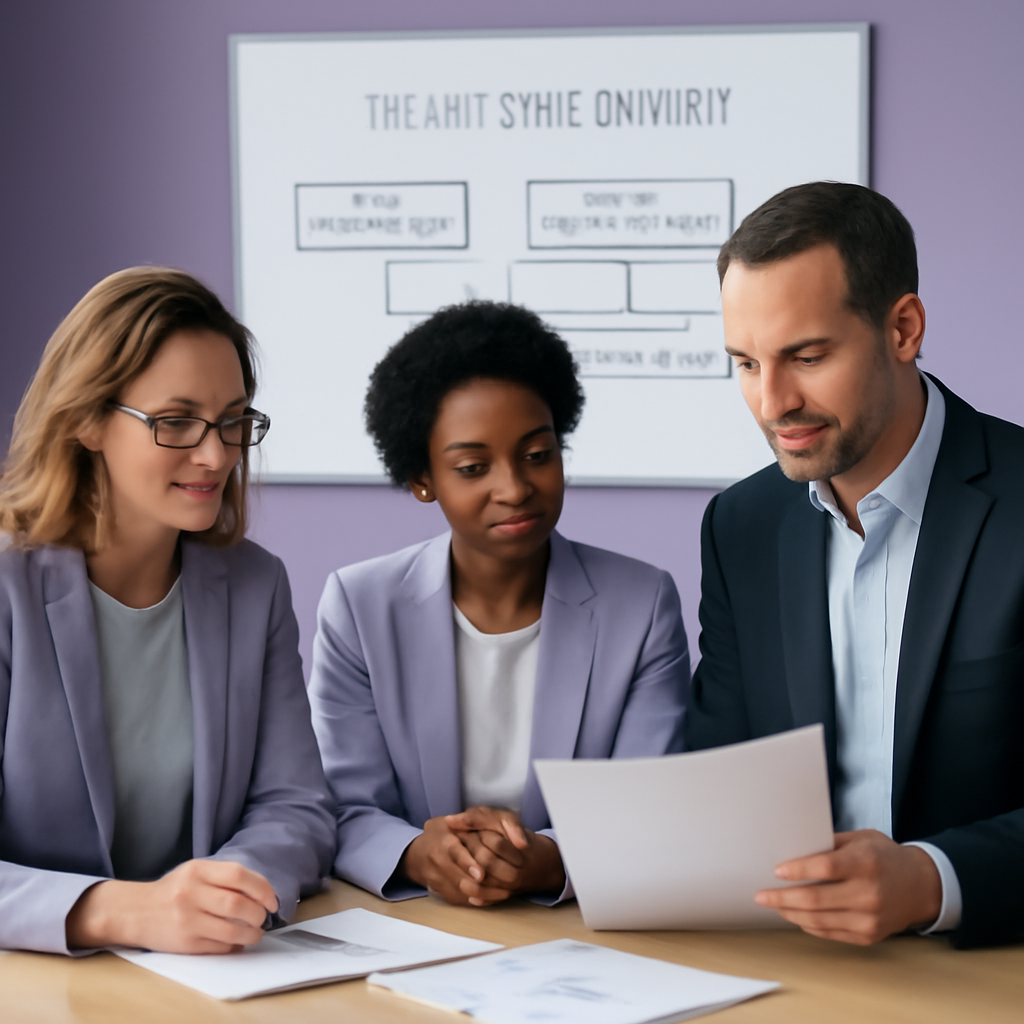 HR professionals reviewing talent development plans